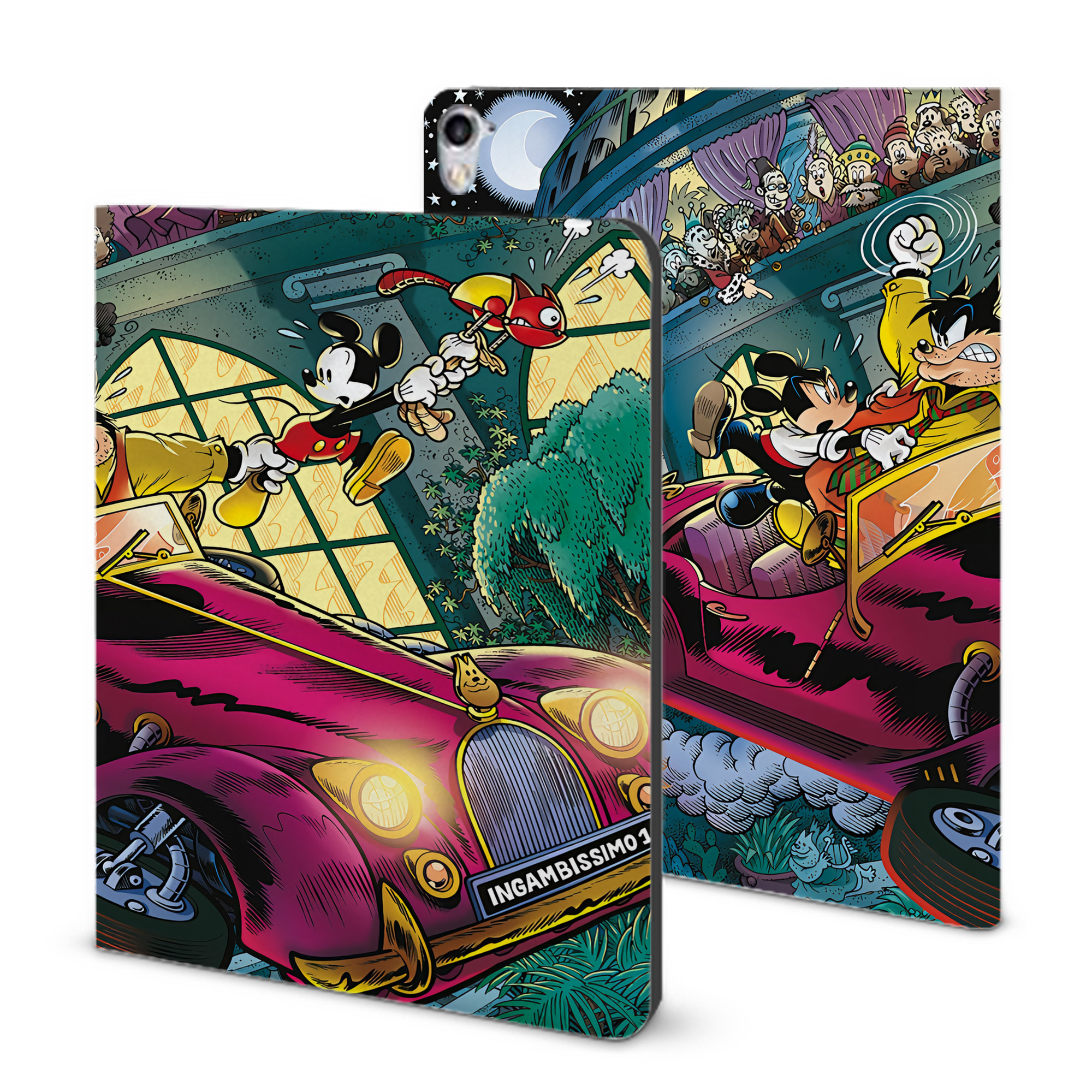 （画像用） ミッキーマウス Mickey Mouse IPad ケース ブック型 PUレザー TPU 耐衝撃 軽量 薄型 ペン収納なし 全面保護 IPad 各モデル対応